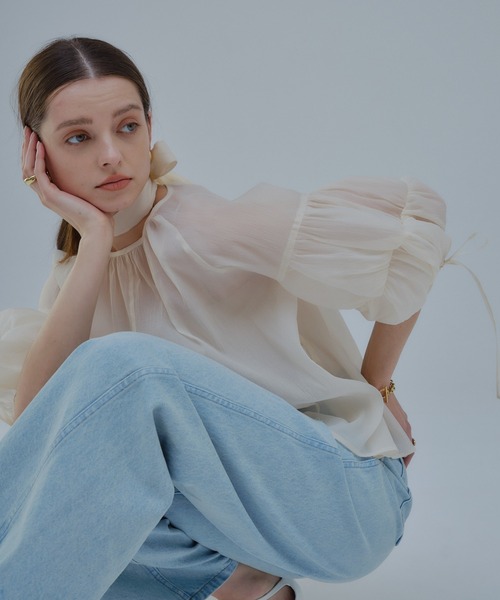 ORGUE（オルグ） ブラウス シャツ Sheer puff blouse/シアーパフ