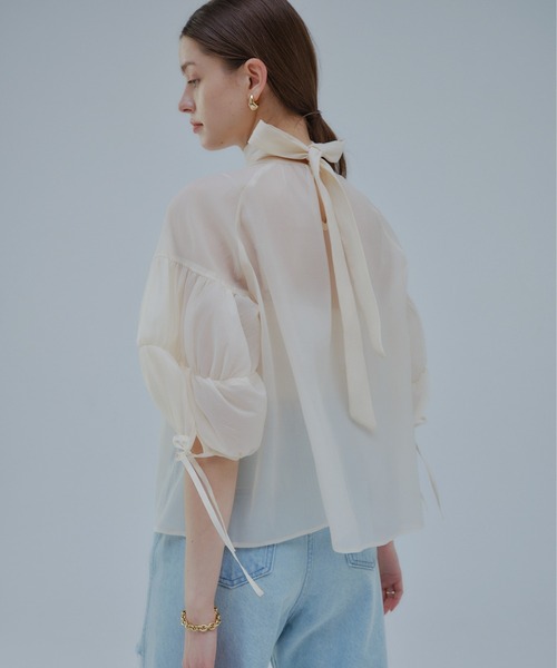 ORGUE（オルグ） ブラウス シャツ Sheer puff blouse/シアーパフ