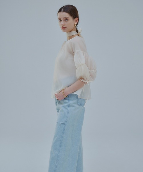 ORGUE（オルグ） ブラウス シャツ Sheer puff blouse/シアーパフ
