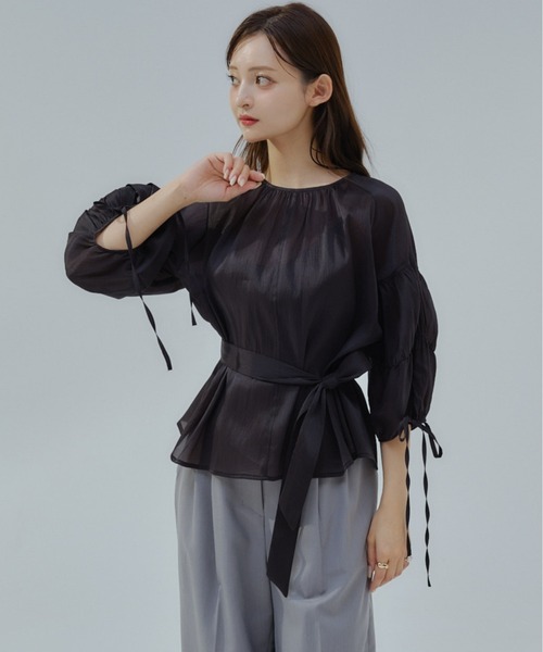 ORGUE（オルグ） ブラウス シャツ Sheer puff blouse/シアーパフ