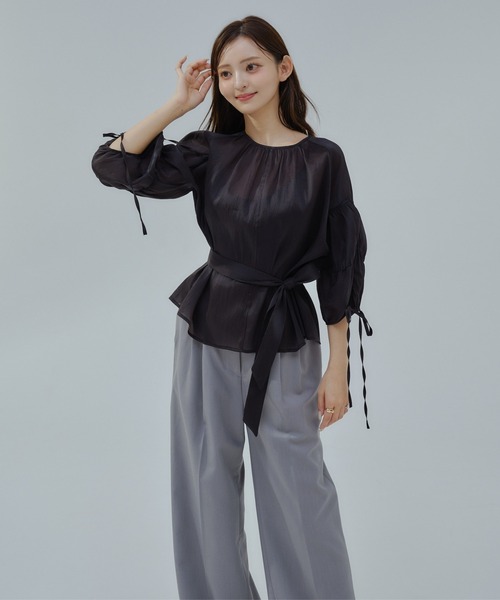 ORGUE（オルグ） ブラウス シャツ Sheer puff blouse/シアーパフ 