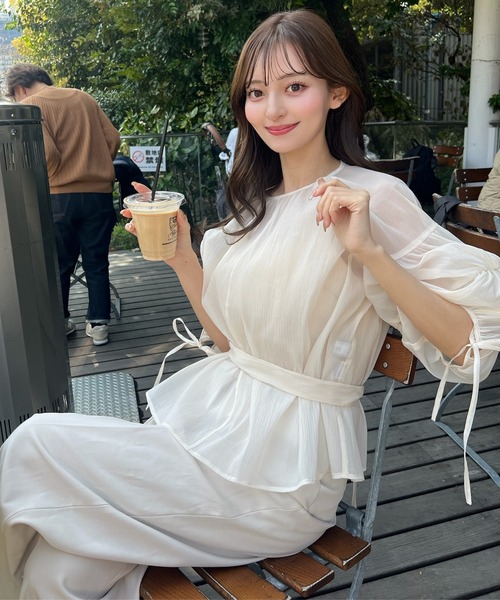 ORGUE（オルグ） ブラウス シャツ Sheer puff blouse/シアーパフ
