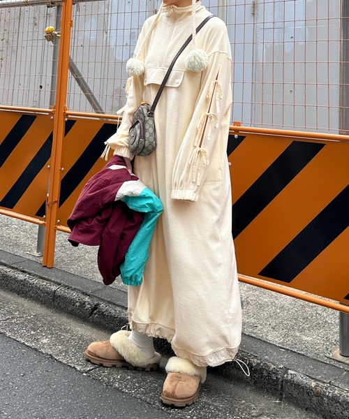 「Alley by w closet」 長袖ワンピース FREE モカ レディース_画像2