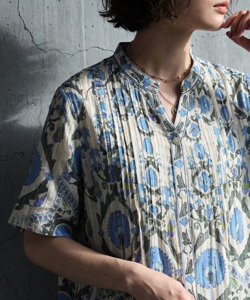 シャツワンピース ロング フレア 綿100 ワンピースの画像
