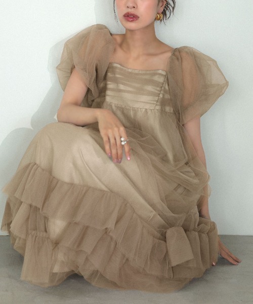DONOBAN（ドノバン） ドレス 「ANDRESD」volume tulle puff sleeve