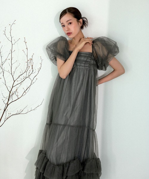 DONOBAN（ドノバン） ドレス 「ANDRESD」volume tulle puff sleeve