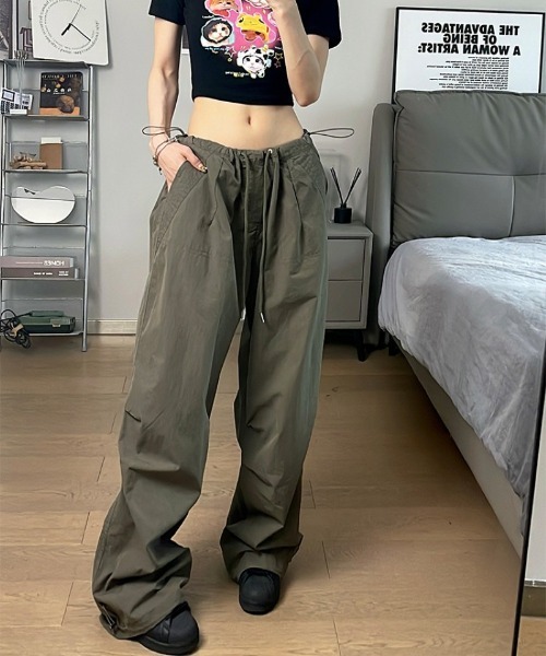 パンツ ウエストドローコード  ワイドカーゴパンツ レディース | ブランド登録なし | 10