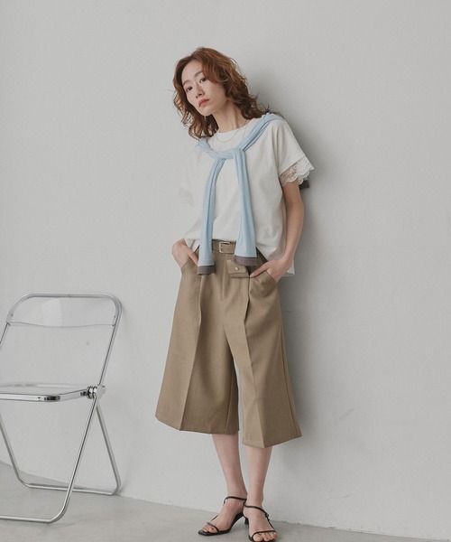 ad thie（アドティエ） tシャツ 半袖 レース スリーブドルマン Tシャツ