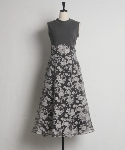 「tocco closet」 ノースリーブワンピース M チャコールグレー レディース_画像3