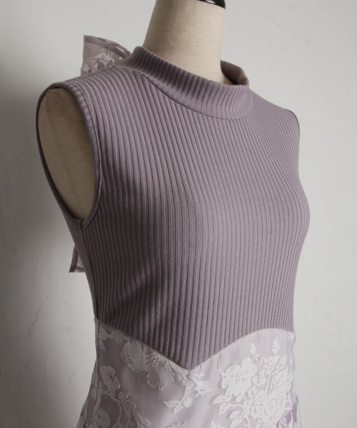 「tocco closet」 ノースリーブワンピース M チャコールグレー レディース_画像9