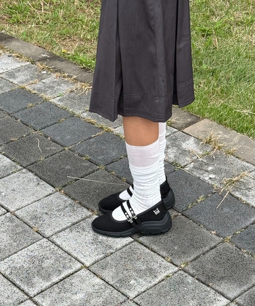 「hiamu」 シューズ 24.5cm ブラック レディース_画像8