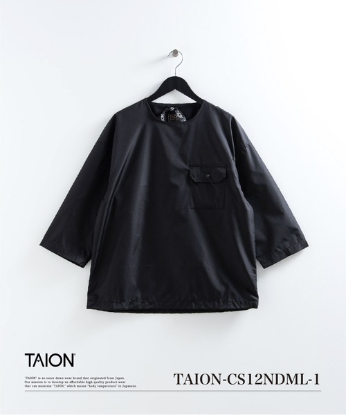 「TAION」 長袖Tシャツ - ブラック メンズ_画像2