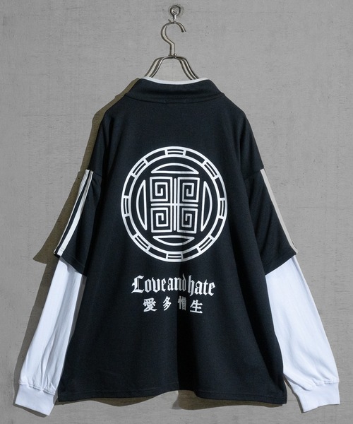 「JOHN'S CLOSET」 長袖カットソー LARGE ホワイト×ブラック レディース_画像3