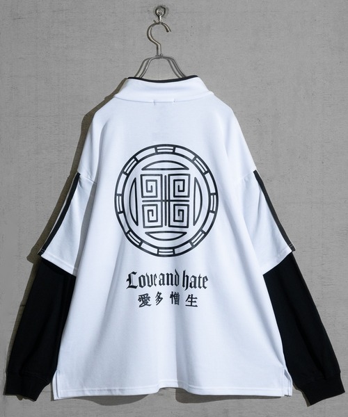 「JOHN'S CLOSET」 長袖カットソー LARGE ホワイト×ブラック レディース_画像4