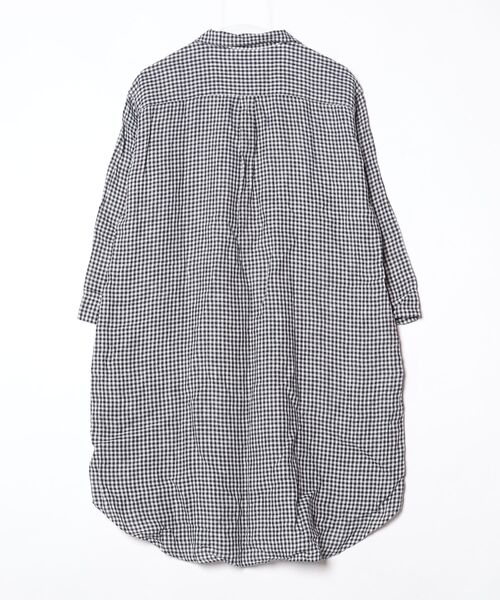 「fog linen work」 チェック柄長袖ワンピース - ブラック レディース_画像2