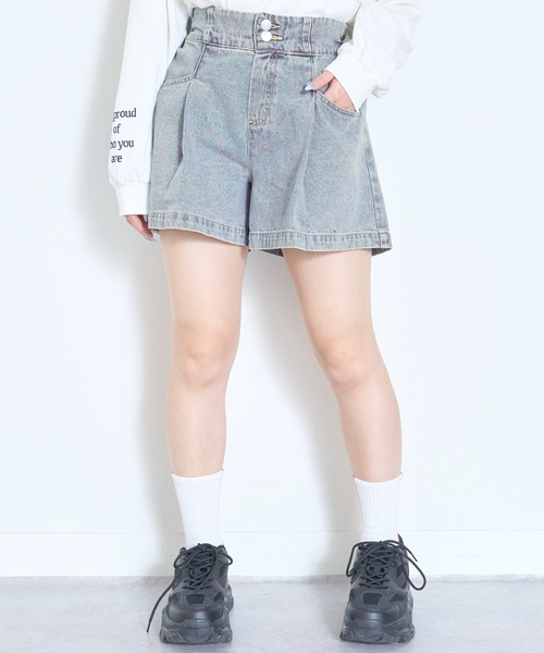 「LOVETOXIC」 「KIDS」デニムショートパンツ - ブルー キッズ_画像2