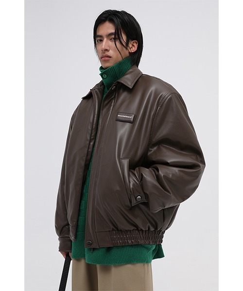 Masonprince 24AW ダブルジップ レザー ジャケット 日本未入荷 セール】2WAY DOUBLE ZIP FAKE LEATHER JACKET/2WAYダブルジップ合皮