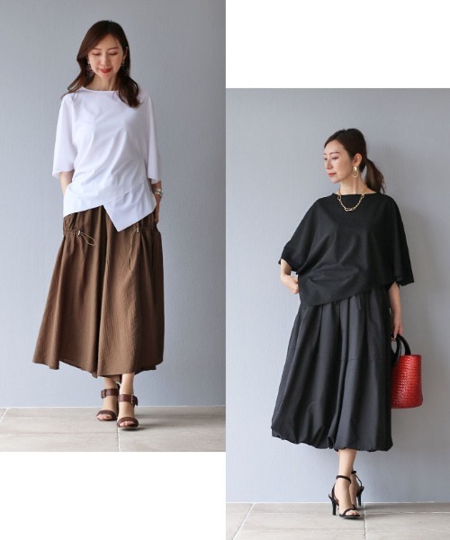 tシャツ 「普通Tシャツ」から抜け出せる脱マンネリ変形ロングTシャツ レディース Vieo tシャツ 「普通Tシャツ」から抜け出せる脱マンネリ変形