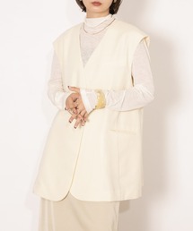 ベスト ジレ ラウンドノーカラージレ レディース｜ZOZOTOWN Yahoo!店