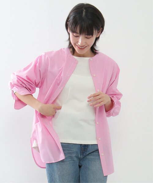 ikka（イッカ） ブラウス シャツ 前後2WAYバンドカラーシャツ