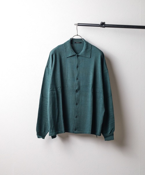 ブラウス シャツ Bling leads綿レーヨンニットシャツ レディース メンズ Bling Leads シャツ 「Bling leads」綿レーヨンニットシャツ