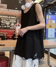 ROEN ダメージタンクトップ ROOP TOKYO タンクトップ Damage Long Tank top / ダメージ加工