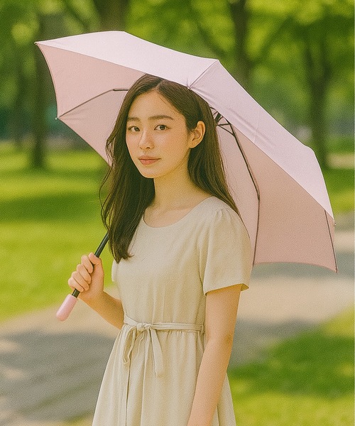 ALWAYS GOOD TIME 折りたたみ傘 「晴雨兼用」 55cmカラビナ付き無地