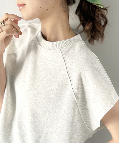tシャツ ラフにキマル。クロップド丈切りっぱなしスウェットトップス。 レディース | classicalelf | 03