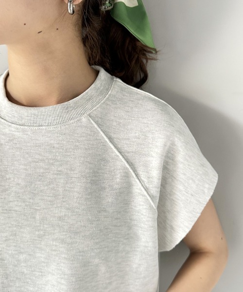 tシャツ ラフにキマル。クロップド丈切りっぱなしスウェットトップス。 レディース | classicalelf | 14