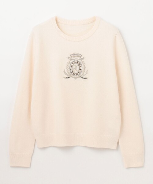 ニット セーター エンブレム刺繍ニットトップ レディース GRACE CONTINENTAL ニット セーター エンブレム刺繍ニットトップ