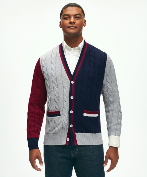 BROOKS BROTHERS カーディガン スーピマコットン ケーブル