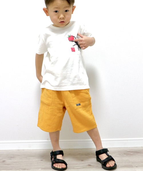 のんのんページ SKAPE パンツ Wガーゼ5分パンツ キッズ 子供服 男の子 女の子