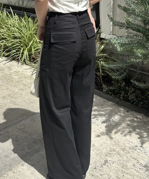 GeeRA パンツ コットンワイドベイカーパンツ レディース