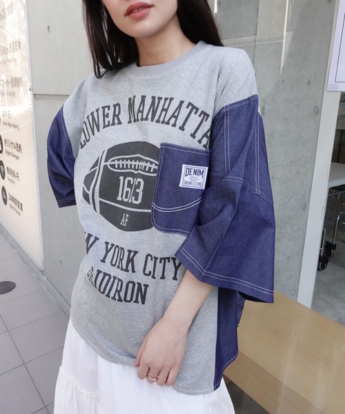  Jeans カレッジロゴ オーバーサイズ Tシャツ 送関込 RANAN tシャツ 「選べるデザイン」オーバーサイズTシャツ（ワン