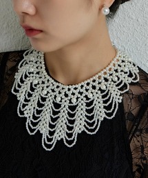 ★完売品★ Designsix ネックレス　つけ襟　結婚式　パーティ LA VORAGINE ネックレス パールつけ襟ネックレス 結婚式 入学式