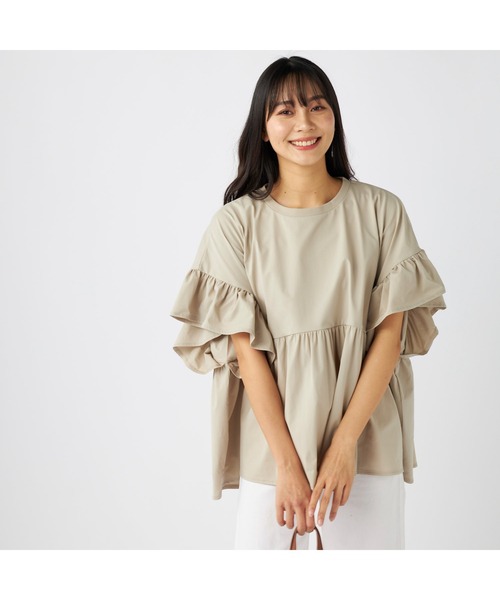 OCEAN PACIFIC オーシャンパシフィック Tシャツ レディース 半袖 M L XL ブランド 春 夏 水陸両用 UPF50＋ 袖フレアデザイン UVカットシャツ クルーネック Ocean Pacific OCEAN PACIFIC オーシャンパシフィック Tシャツ