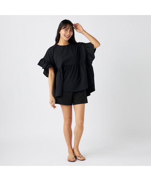 OCEAN PACIFIC オーシャンパシフィック Tシャツ レディース 半袖 M L XL ブランド 春 夏 水陸両用 UPF50＋ 袖フレアデザイン UVカットシャツ クルーネック Ocean Pacific OCEAN PACIFIC オーシャンパシフィック Tシャツ
