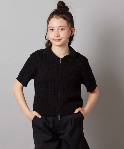 a.v.v（アー・ヴェ・ヴェ） ニット セーター 「160」襟付きジップ