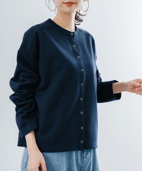 AGNONA ボタン付き長袖カーディガン ANGIE カーディガン 金ボタン クルーネック ポケット ニット