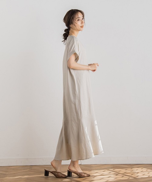 Droite lautreamont ワンピース レーヨン麻ポプリンワンピース「洗濯機  