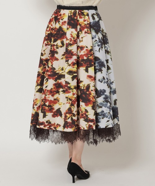 Audie a Muses スカート 裾レース付ボリュームスカート レディース 