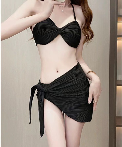 超激安 gossip!ロサンゼルス 3点セット パレオ付きビキニ/温泉水着 水着 水着・ラッシュガード