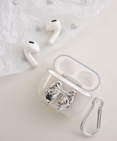 Mayree イヤホン ヘッドホン 「float」シルバー リボン エアポッズ