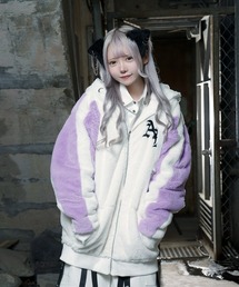 Amilige（アミリージュ） コート アウター バイカラーファーコート