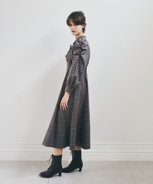 Maison de FLEUR ワンピース 聡明な淑女のチェックワンピース
