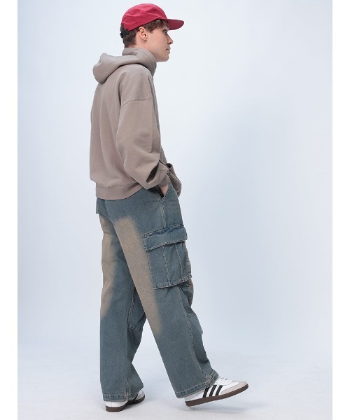 デニムカーゴパンツ 8（eight） カーゴパンツ メンズ ワイド デニム ジーンズ