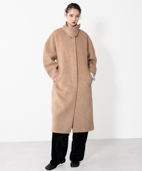 LINGSEOUL 22FW ウールトレンチコート キャメル - ジャケット