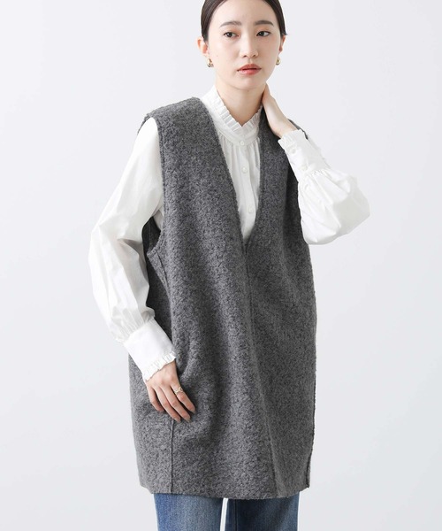 【新品タグ付き】圧縮ウールVネックベストジレ Gready Brilliant（グレディブリリアン） コート アウター 圧縮ニット