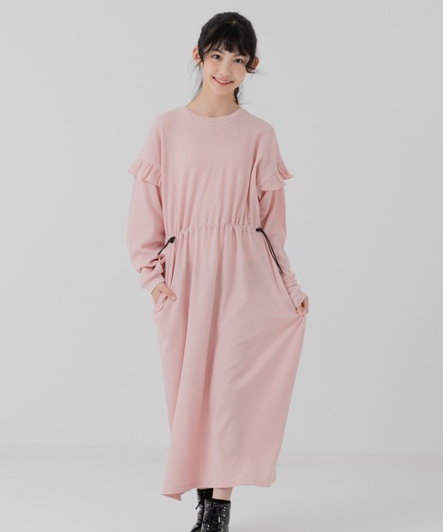 ピンクハウス　親子　セット　パイナップル　ロングワンピース　可愛い　子供 JAM & LINK ワンピース ワッフル 長袖ロングワンピース キッズ 子供服