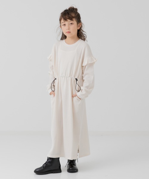 JAM & LINK ワンピース ワッフル 長袖ロングワンピース キッズ 子供服